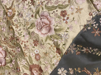 NEW! King Louis XIV Novelty 100% Silk Jacquard Embroidered Floral Upholstery Fabric - Green Champagne - Fancy Styles Fabric Pierre Frey Lee Jofa Brunschwig & Fils