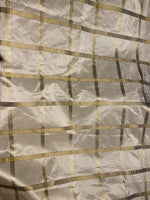 NEW Miss Jaqueline Designer 100% Silk Taffeta Gingham Ribbon Square Stripes Fabric - Old Gold SB_6_29