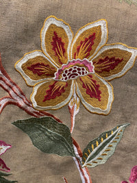 NEW! Lady Flora Novelty Imported 100% Linen Embroidered Oversized Floral Fabric - Fancy Styles Fabric Pierre Frey Lee Jofa Brunschwig & Fils