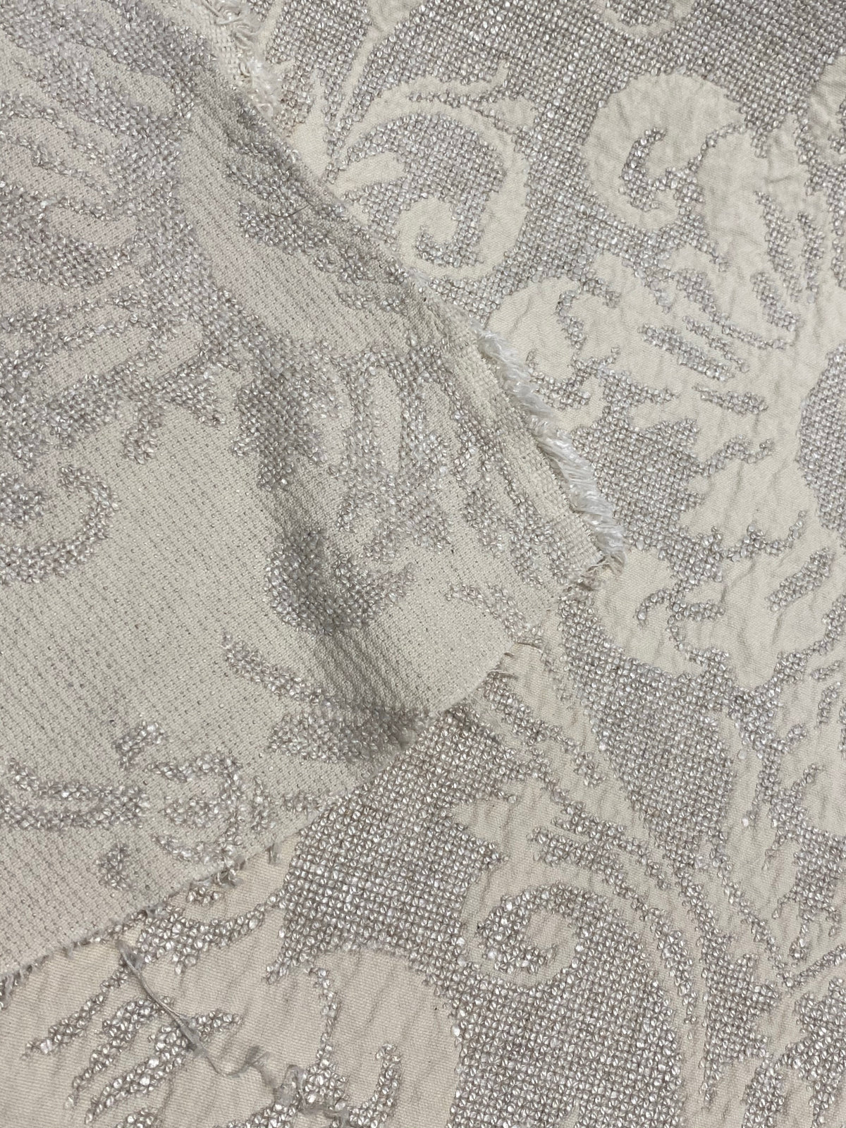 NEW! SALE! Duchess Sally 100% Linen Woven Medallion Fabric- Stone - Fancy Styles Fabric Pierre Frey Lee Jofa Brunschwig & Fils