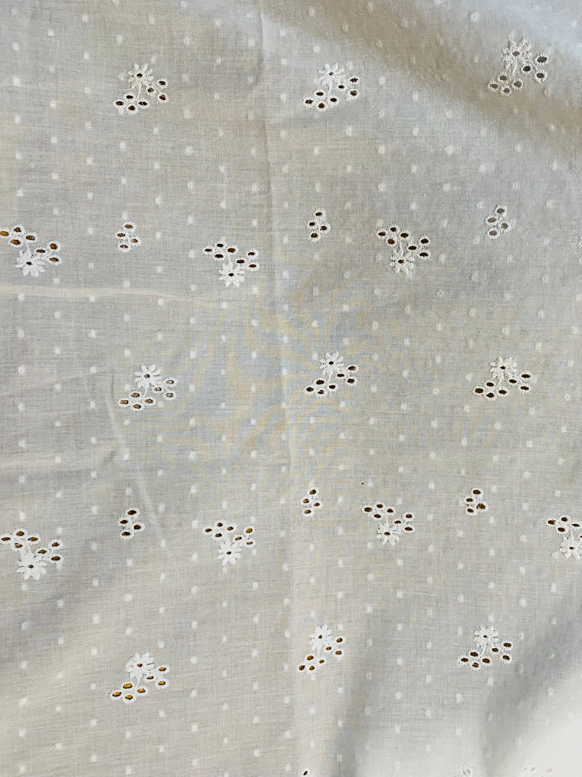 NEW! Miss Miranda 100% Cotton Swiss Dot & Eyelet Fabric- White - Fancy Styles Fabric Pierre Frey Lee Jofa Brunschwig & Fils