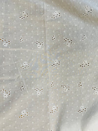 NEW! Miss Miranda 100% Cotton Swiss Dot & Eyelet Fabric- White - Fancy Styles Fabric Pierre Frey Lee Jofa Brunschwig & Fils