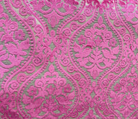NEW Sir Sanders Novelty Burnout Medallion Chenille Velvet Fabric - Fuchsia Pink - Fancy Styles Fabric Pierre Frey Lee Jofa Brunschwig & Fils
