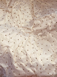 NEW Novelty Couture 100% Silk Taffeta Copper Crystal Beaded Fabric Cream - Fancy Styles Fabric Pierre Frey Lee Jofa Brunschwig & Fils