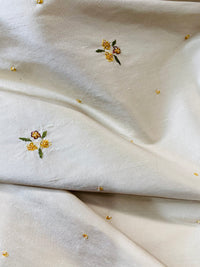 1 Yard Remnant- Queen Jane- Beaded 100% Silk Dupioni Fabric - Beige Cream - Fancy Styles Fabric Pierre Frey Lee Jofa Brunschwig & Fils