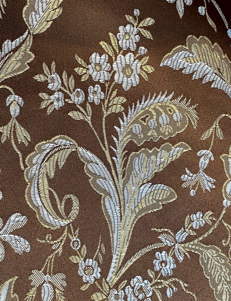 NEW Sir Linus Neoclassical Aubusson Inspired Brown & Blue Floral Upholstery Drapery Fabric - Fancy Styles Fabric Pierre Frey Lee Jofa Brunschwig & Fils
