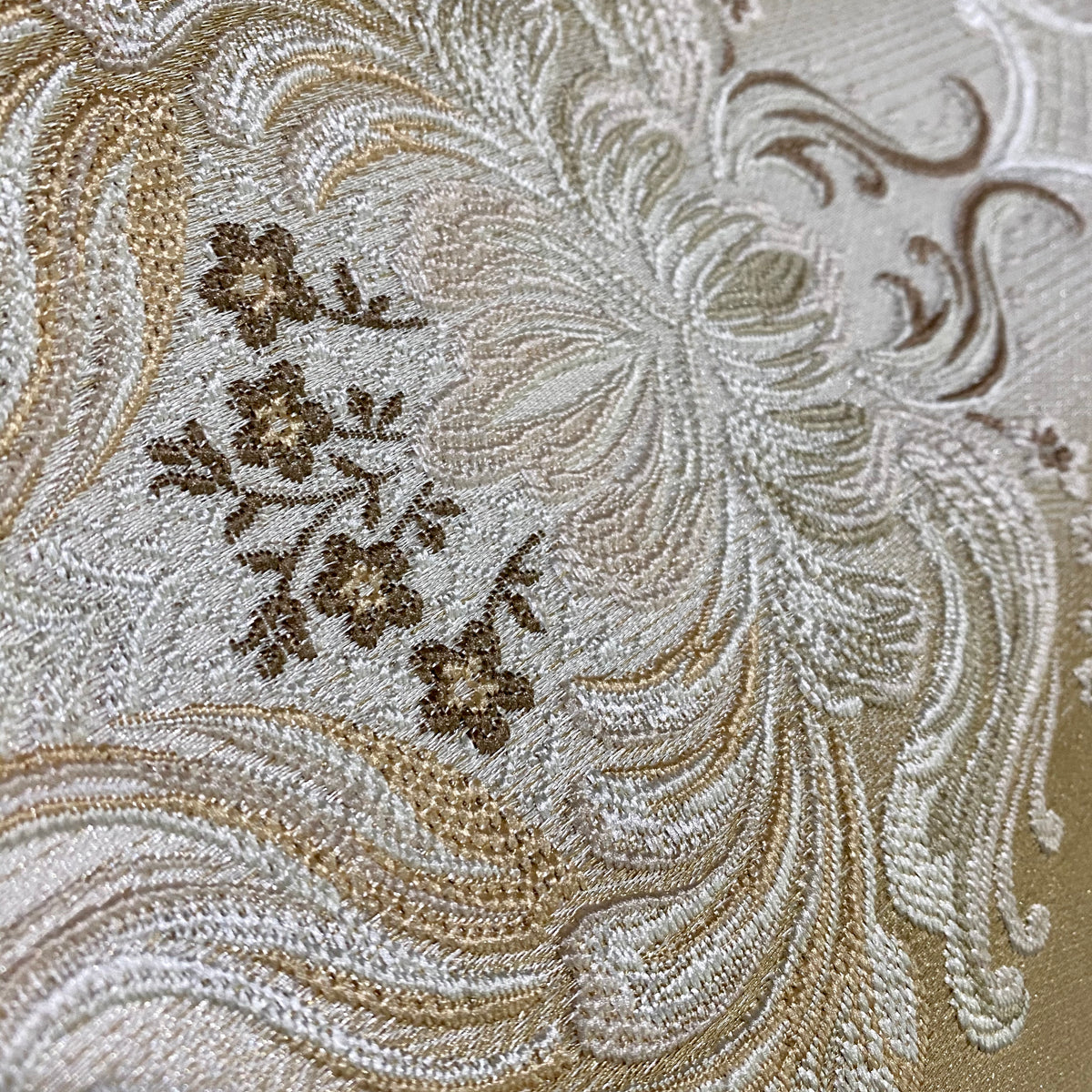 NEW King Louis XIV Novelty Neoclassical Brocade Medallion Floral Satin Fabric - Taupe - Fancy Styles Fabric Pierre Frey Lee Jofa Brunschwig & Fils