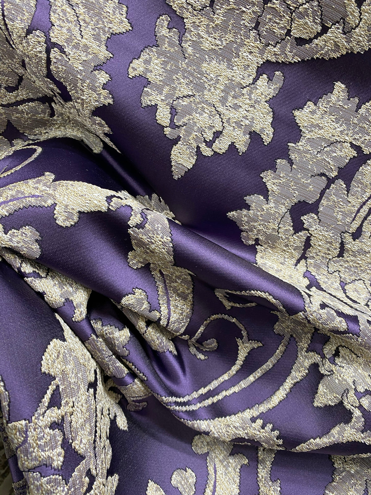 NEW Lord Tustin Brocade Upholstery & Drapery Satin Damask Fabric - Purple - Fancy Styles Fabric Pierre Frey Lee Jofa Brunschwig & Fils