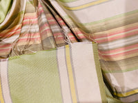 NEW! Lady Lair 100% Silk Taffeta Ice Cream Parlor Striped Fabric - Pink and Green - Fancy Styles Fabric Pierre Frey Lee Jofa Brunschwig & Fils