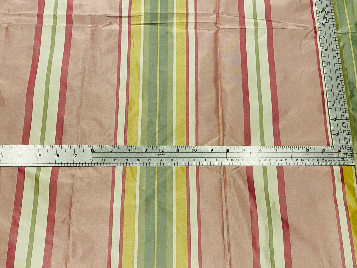 NEW! Lady Petaluma 100% Silk Taffeta Ice Cream Parlor Striped Fabric - Pink and Green - Fancy Styles Fabric Pierre Frey Lee Jofa Brunschwig & Fils