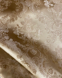 NEW Prince Lucas Designer Damask Satin Fabric- Gold - Upholstery Brocade - Fancy Styles Fabric Pierre Frey Lee Jofa Brunschwig & Fils