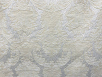 NEW Lady Daniella Designer Medallion Burnout Chenille Velvet Fabric - Brocade- White Cream Gold - Fancy Styles Fabric Pierre Frey Lee Jofa Brunschwig & Fils