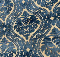 NEW! Sir Sanders Novelty Burnout Medallion Chenille Velvet Fabric - Blue- Upholstery - Fancy Styles Fabric Pierre Frey Lee Jofa Brunschwig & Fils