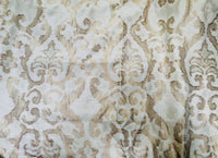NEW! Duke Drake Novelty Imported 100% Linen Woven Damask Fabric Gold and White - Fancy Styles Fabric Pierre Frey Lee Jofa Brunschwig & Fils