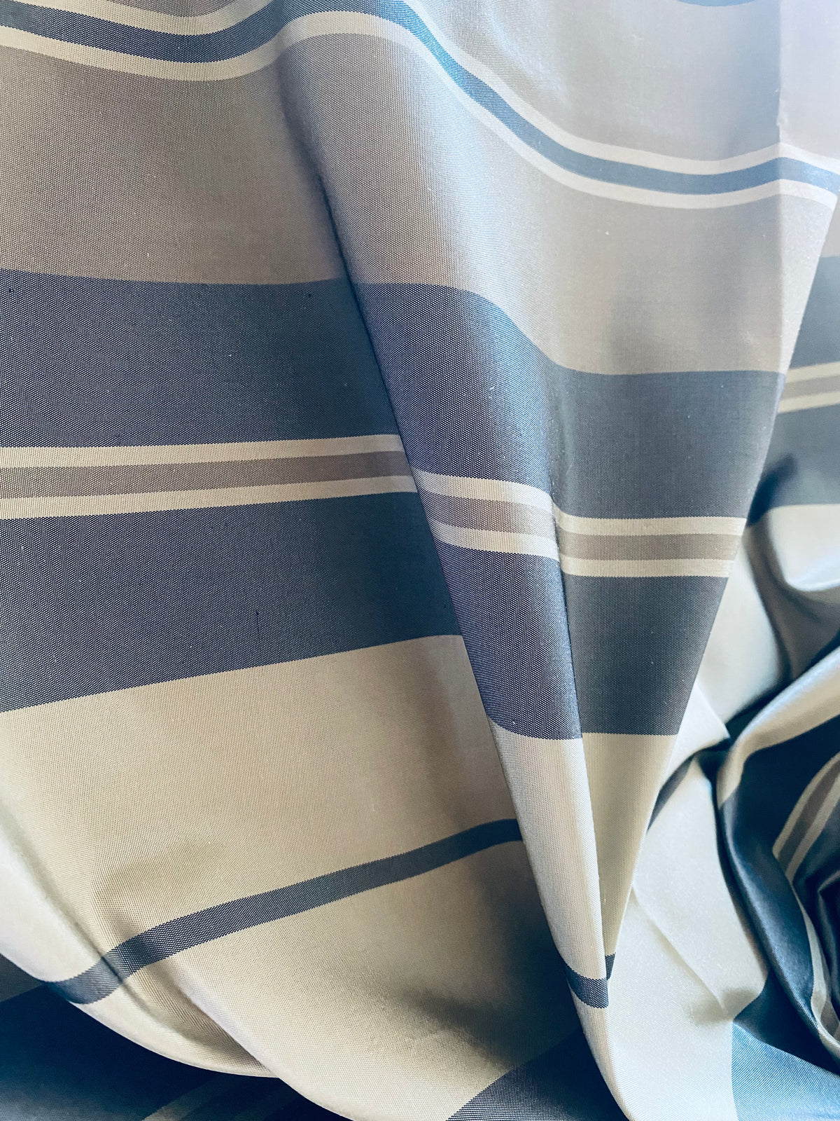 NEW Lady Jennella 100% Silk Taffeta Drapery Fabric - Stripe Grey and Gold SB_1_17 - Fancy Styles Fabric Pierre Frey Lee Jofa Brunschwig & Fils