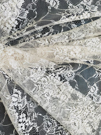 NEW! Duchess Dragonus French Scalloped Floral Lace Fabric By The Yard- Cream - Fancy Styles Fabric Pierre Frey Lee Jofa Brunschwig & Fils