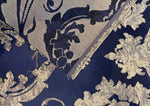 NEW Lord Tustin Brocade Upholstery & Drapery Satin Damask Fabric - Navy Blue - Fancy Styles Fabric Pierre Frey Lee Jofa Brunschwig & Fils