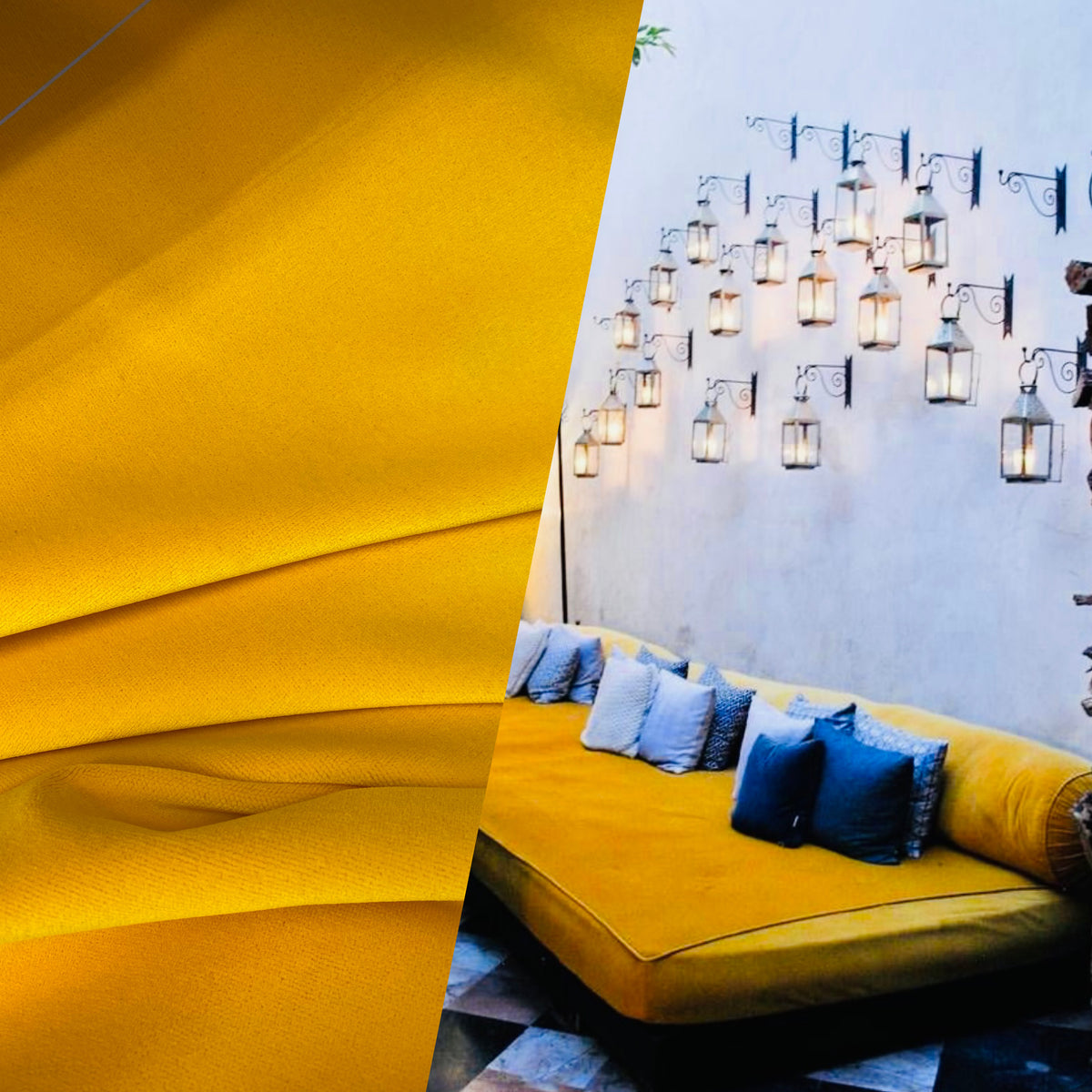 NEW! Duke Donovan WATERPROOF OUTDOOR Velvet Upholstery Fabric - Sunflower Yellow - Fancy Styles Fabric Pierre Frey Lee Jofa Brunschwig & Fils