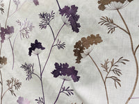 NEW! SALE! Queen Joelle 100% Linen Fabric Floral Embroidery- Purple - Fancy Styles Fabric Pierre Frey Lee Jofa Brunschwig & Fils