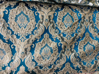 NEW Queen Marianna Novelty Ritz Neoclassical Brocade Satin Fabric - Teal Blue - Fancy Styles Fabric Pierre Frey Lee Jofa Brunschwig & Fils