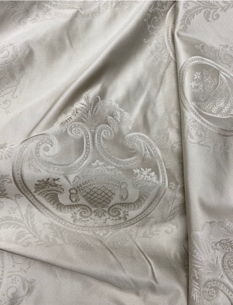 NEW Countess Robin 100% Silk Jacquard Neoclassical Light Gray Damask - Fancy Styles Fabric Pierre Frey Lee Jofa Brunschwig & Fils