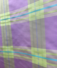NEW! SALE! Lady Latilda 100% Silk Taffeta Plaid Tartan Ribbon Fabric Electric Lavender Lime - Fancy Styles Fabric Pierre Frey Lee Jofa Brunschwig & Fils