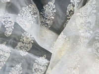 NEW Lady Di Novelty Bridal Couture 100% Silk Crinkle Chiffon Lace Fabric - Fancy Styles Fabric Pierre Frey Lee Jofa Brunschwig & Fils