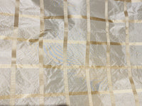 NEW Miss Jaqueline Designer 100% Silk Taffeta Gingham Ribbon Square Stripes Fabric - Yellow SB_6_27 - Fancy Styles Fabric Pierre Frey Lee Jofa Brunschwig & Fils