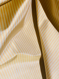 NEW Lady Bernadette 100% Silk Taffeta Fabric with 1/8” Peach and Butter Yellow Stripes SB_8_44 - Fancy Styles Fabric Pierre Frey Lee Jofa Brunschwig & Fils