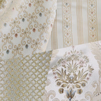 NEW Queen Chantal Novelty Ritz Neoclassical Brocade Dot Satin Fabric - Louis Cream White - Fancy Styles Fabric Pierre Frey Lee Jofa Brunschwig & Fils
