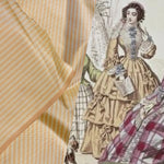 NEW Lady Bernadette 100% Silk Taffeta Fabric with 1/8” Peach and Butter Yellow Stripes SB_8_44