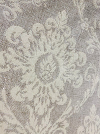 NEW! SALE! Duchess Sally 100% Linen Woven Medallion Fabric- Stone - Fancy Styles Fabric Pierre Frey Lee Jofa Brunschwig & Fils