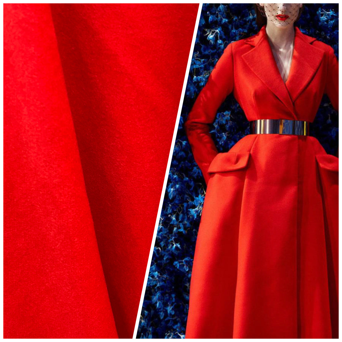 NEW! Designer Cashmere Woven Coat Fabric - Made In Italy- Red- 58” Wide - Fancy Styles Fabric Pierre Frey Lee Jofa Brunschwig & Fils