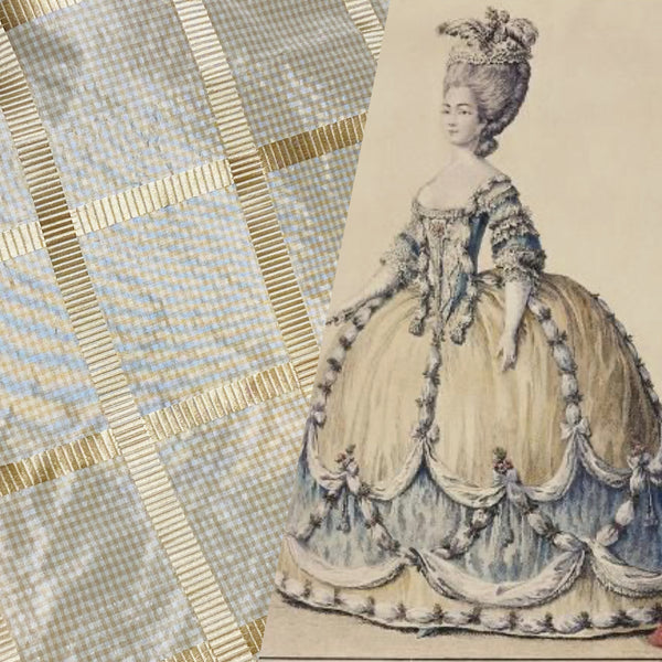 NEW Miss Jaqueline Designer 100% Silk Taffeta Gingham Ribbon Square Stripes Fabric - Yellow SB_6_27 - Fancy Styles Fabric Pierre Frey Lee Jofa Brunschwig & Fils