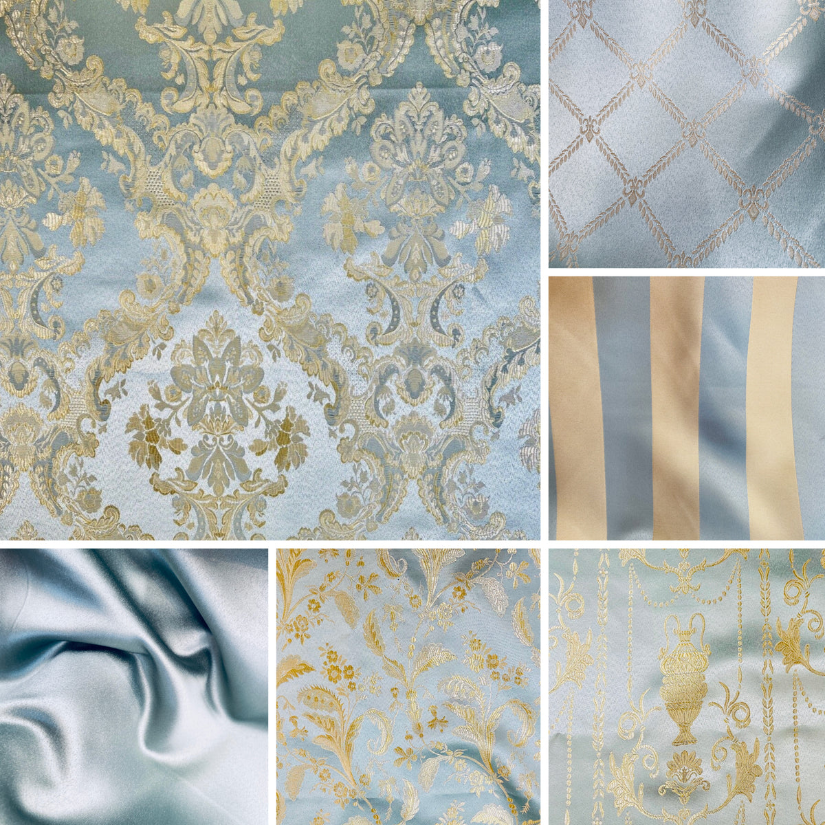 NEW Sir Davidoff Satin Diamond Fleur De Lis Drapery Upholstery Fabric - Duck Egg Blue Style# JP10002 - Fancy Styles Fabric Pierre Frey Lee Jofa Brunschwig & Fils