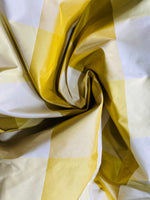 NEW Lady Emma Designer 100% Silk Taffeta Checkered Fabric- Yellow By The Yard - Fancy Styles Fabric Pierre Frey Lee Jofa Brunschwig & Fils