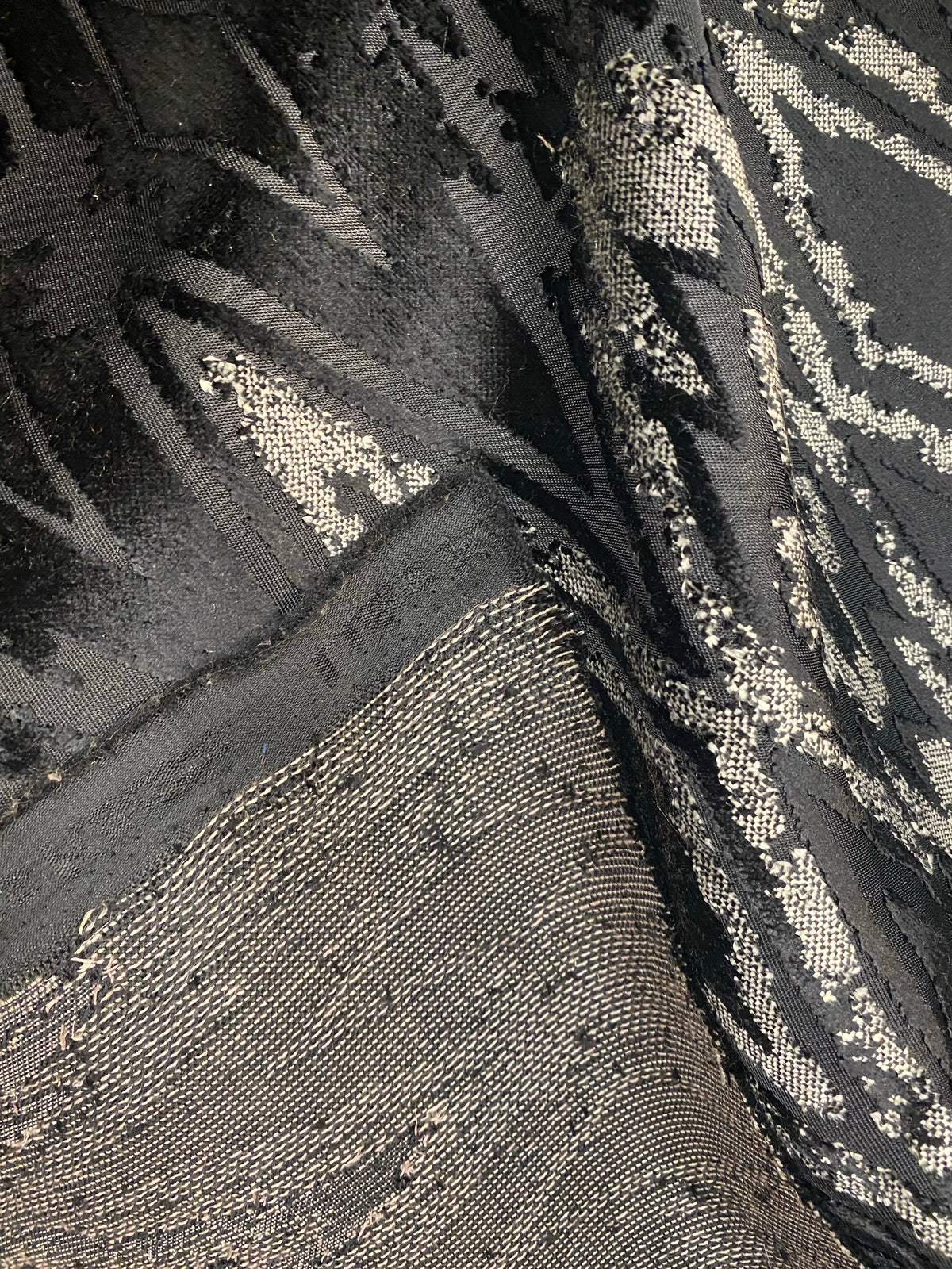 NEW! Prince Vanny Zig Zag Upholstery Chenille Fabric- Black and Grey - Fancy Styles Fabric Pierre Frey Lee Jofa Brunschwig & Fils