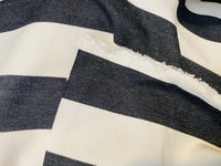 NEW Lady Jacqueline Faded Black Waterproof Decorating Fabric - 3” Black And White Stripes - Upholstery 55” Wide - Fancy Styles Fabric Pierre Frey Lee Jofa Brunschwig & Fils