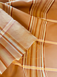 NEW Lady Deborah 100% Silk Taffeta Plaid Tartan Ribbon Fabric- Peach SB_1_18 - Fancy Styles Fabric Pierre Frey Lee Jofa Brunschwig & Fils
