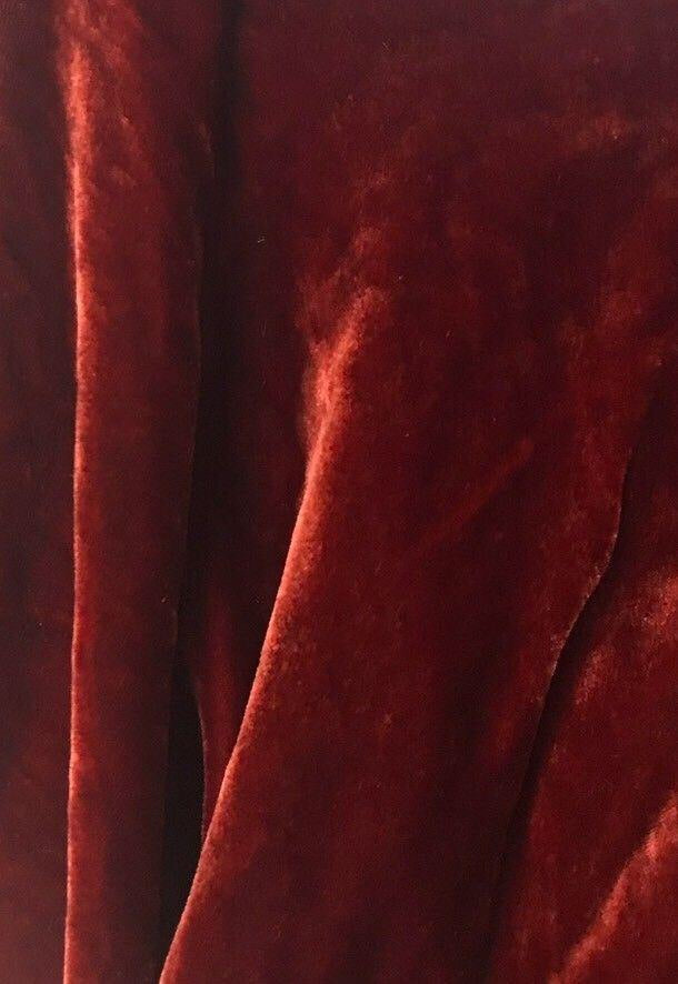 Close-Out Designer Silk Rayon Velvet - Cabernet Red - Fancy Styles Fabric Pierre Frey Lee Jofa Brunschwig & Fils