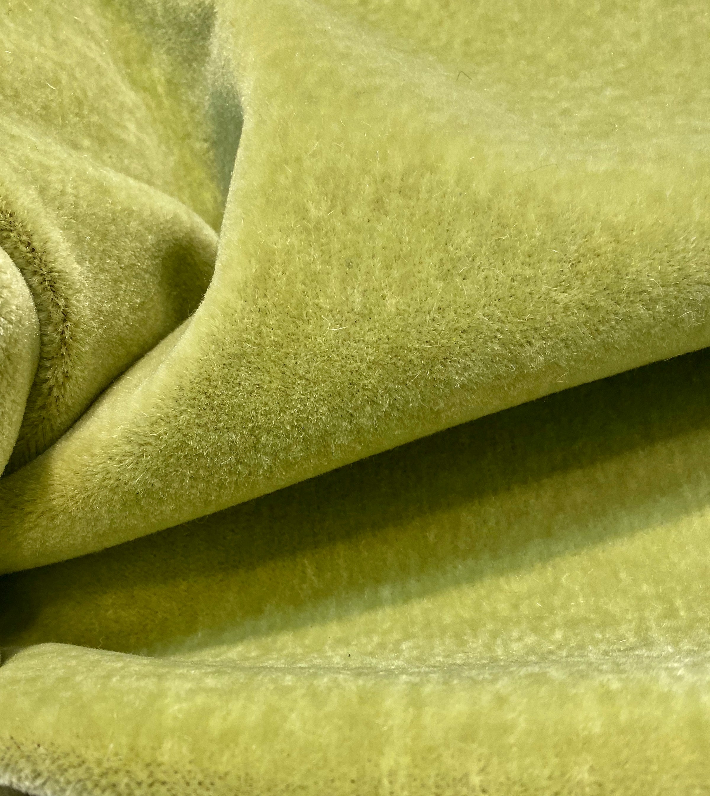NEW! Prince Hudson - 100% Mohair Upholstery Velvet Fabric - Chartreuse  Green