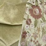 NEW! Princess Piama - Made in England- Soft Solid Cotton Blend Velvet Fabric in Dusty Olive