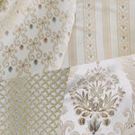 NEW Princess Avery Novelty Ritz Neoclassical Brocade Striped Satin Fabric - Louis Cream White