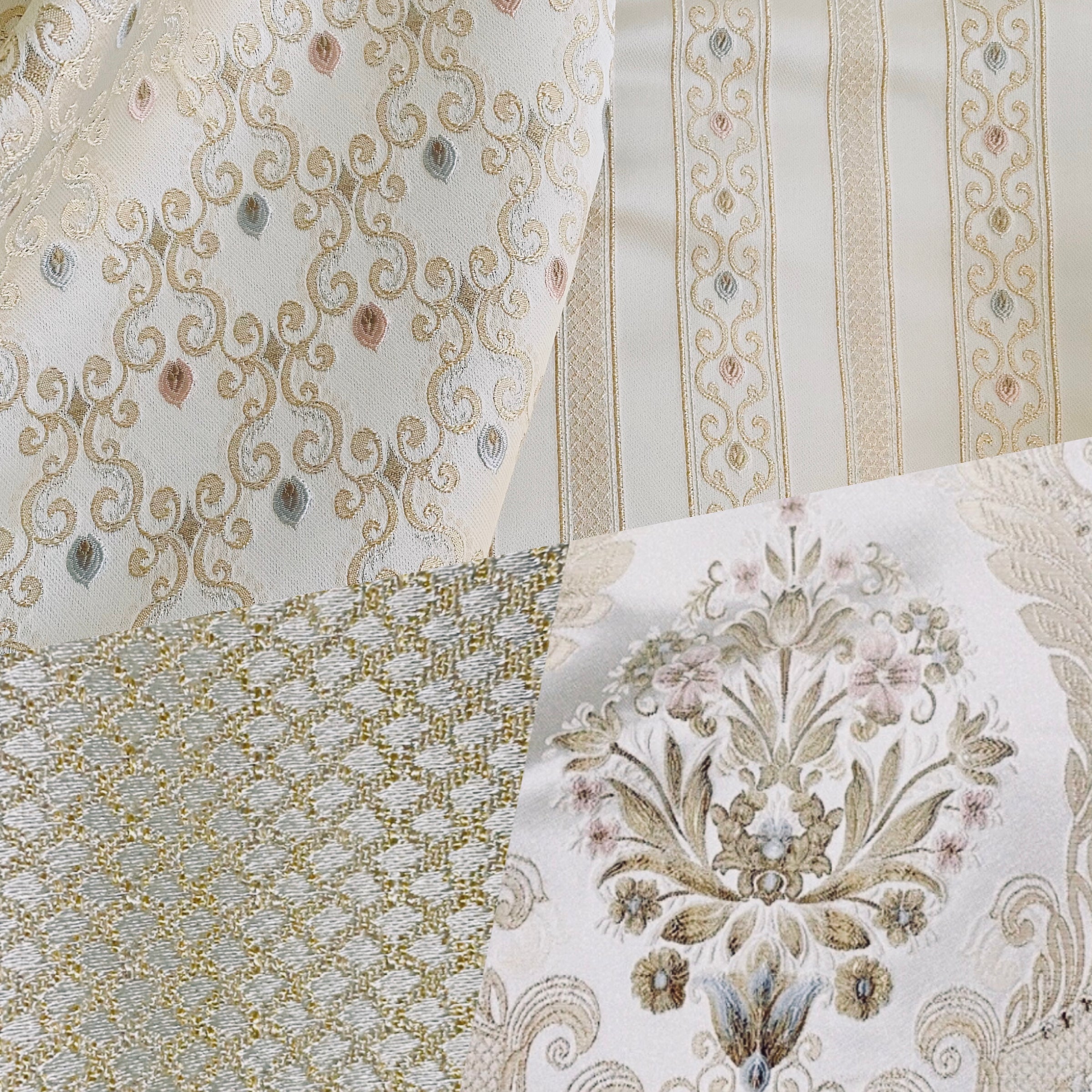 Vintage Damask - Fabric by the yard - White - Prestige Linens
