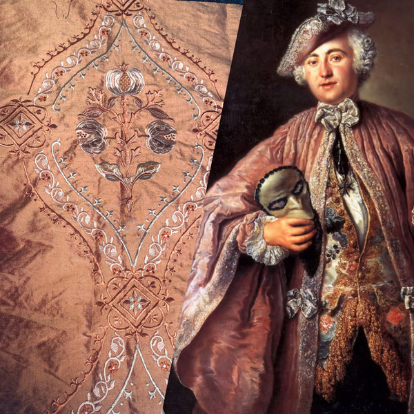 NEW Queen Riviera Novelty 100% Silk Dupioni Embroidered Floral Fabric - Copper Pink - Fancy Styles Fabric Pierre Frey Lee Jofa Brunschwig & Fils