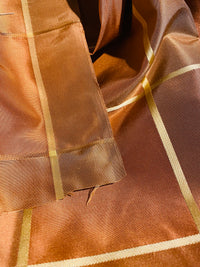 NEW Contessa Lucia 100% Silk Taffeta Plaid Tartan Burnt Peach Fabric SB_6_24 - Fancy Styles Fabric Pierre Frey Lee Jofa Brunschwig & Fils