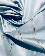 NEW! Lady Amalie 100% Silk Taffeta Fabric -Duck Egg with Gold Dot Stripes - Fancy Styles Fabric Pierre Frey Lee Jofa Brunschwig & Fils