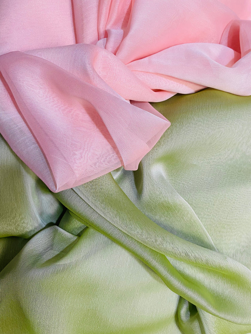 NEW Duchess Deseray Silk & Poly Chiffon Sheer Fabric - Celery