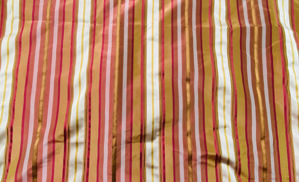 NEW! Lady Leandra 100% Silk Taffeta Fabric -Red and Orange Stripes - Fancy Styles Fabric Pierre Frey Lee Jofa Brunschwig & Fils