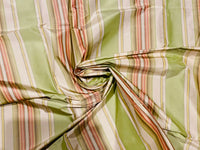 NEW! Lady Lair 100% Silk Taffeta Ice Cream Parlor Striped Fabric - Pink and Green - Fancy Styles Fabric Pierre Frey Lee Jofa Brunschwig & Fils